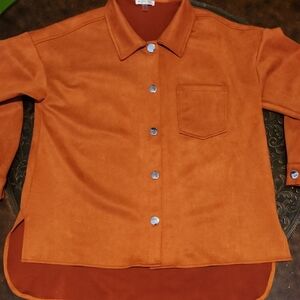 SPANNER Button Down Shirt in Rich Orange/Rust Sz Med